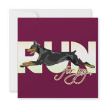 Run for Joy, Black Doberman Personalized Invites