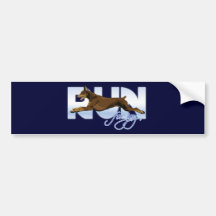 Run for Joy, Red Doberman Bumper Sticker