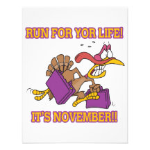 RUN FOR LIFE thanksgiving turkey humor Invites