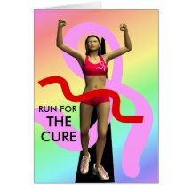 Run For The Cure Breast Cancer Awareness Greeting Cards