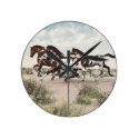 Run Like the Wind - Galloping Paint Horses Clock