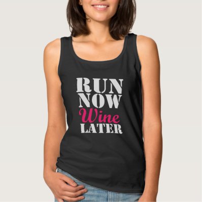 Run Now Wine Later funny runner marathon Basic Tank Top