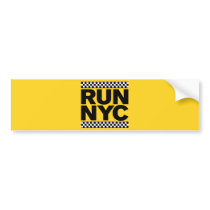 RUN NYC TAXI BUMPER STICKER