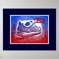 Run Running Shoe Fitness Exercise Poster Runners