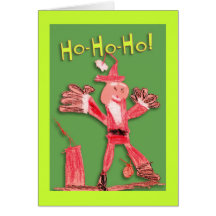 Run Santa Christmas Card