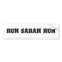 RUN SARAH RUN bumper stickers