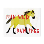 RUN WILD RUN FREE- Whimsical Horse Collection Post Card