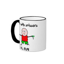Run with scissors coffee mug