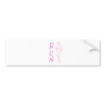 RUN Woman Pink Bumper Sticker