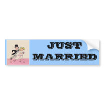 Runaway Bride & Groom bumper stickers by thecherrytree Runaway Bride & Groom bumper stickers