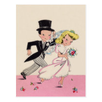 Runaway Bride & Groom postcards