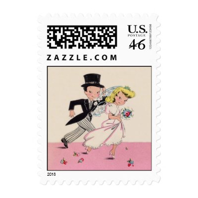 Runaway Bride & Groom Stamp