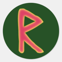 rune Raidho Futhark Runde Sticker