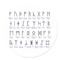 Runic Alphabet Round Sticker