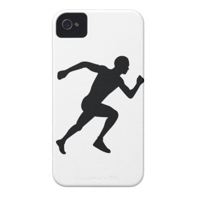 Runner Black Silhouette Shadow iPhone 4 Case-Mate Case