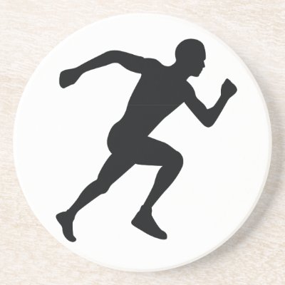 Runner Black Silhouette Shadow Drink Coaster