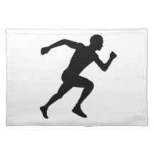 Runner Black Silhouette Shadow Placemat