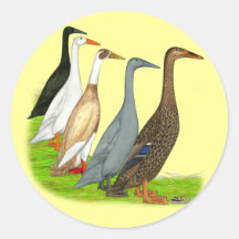Runner Duck Assortment Round Stickers