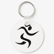 Runner Girl Keychain - White