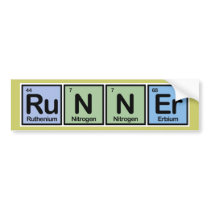 Runner made of Elements bumper stickers