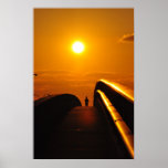 Runner Sunset Delight Bridge Daytona Beach Poster