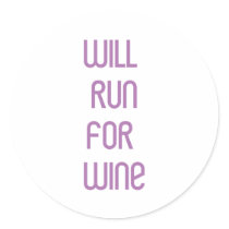 RunnerChick Wine Round Sticker