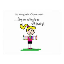 Runner's Bling Postcard