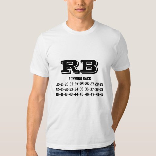 Running Back jersey numbers T Shirt Zazzle