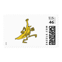 running banana postage stamp
