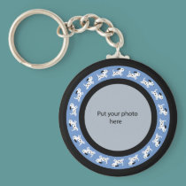 Running Cartoon Dogs Add Your Own Photo Template keychains