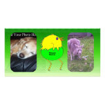 Running chicken personalized photo card