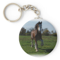 Running Clydesdale Key Chains