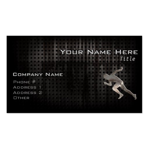 Running; Cool Business Card Template (front side)