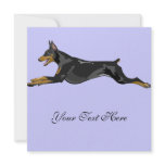 Running Doberman, Black Personalized Invitation
