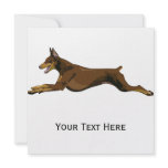 Running Doberman, Red Personalized Invites