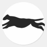 running dog round stickers