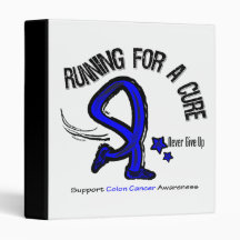 Running For A Cure Colon Cancer Vinyl Binders