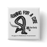 Running For A Cure Diabetes Button