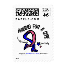 Running For A Cure Male Breast Cancer Stamps