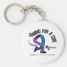 Running For A Cure Thyroid Cancer Keychain