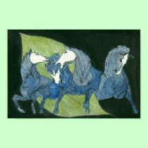 Running free Blue Horses - Poster posters by life4paws Running free Blue Horses - Poster posters