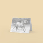 Running Free Horses Blank Note Card