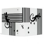 Running Gecko - black & white stripes abstract binders