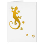 Running Gecko gold | transparent background Card