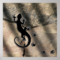 Running Gecko | stone Posters