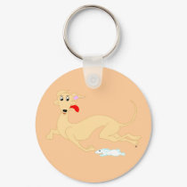 Running Greyhound and Rabbit Keychain