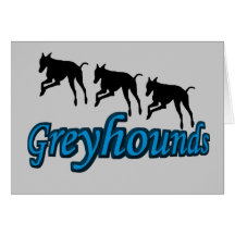 Running Greyhounds Dog Card