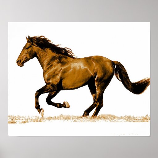 Running Horse Poster Print Zazzle