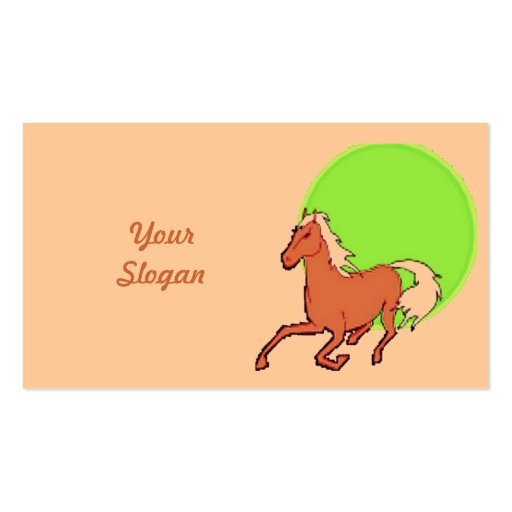 Running Horse Profile Card Business Card Templates (back side)