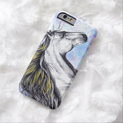 Running horse watercolor ink art iPhone 6 case